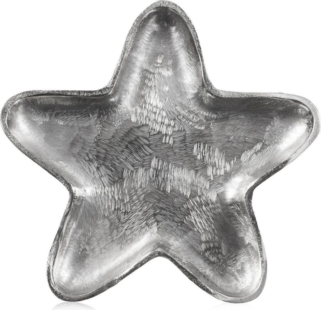 RUSTIC METAL aluminium star plate medium - silber - 26x26x2cm - Metall