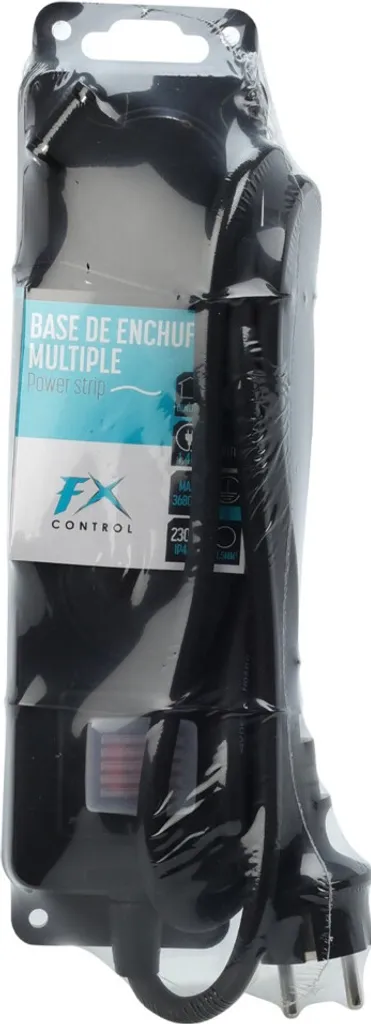 Prolunga Elettrica FX TOOLS Nera - 3 Prese Sicure per Casa 1,4m - 2