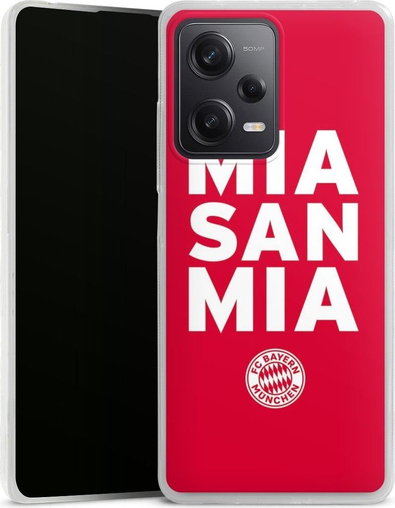DeinDesign Slim Hülle für Xiaomi Redmi Note 12 Pro 5G Silikon Case Ultra Dünn Handyhülle FC Bayern München FCB Mia San Mia
