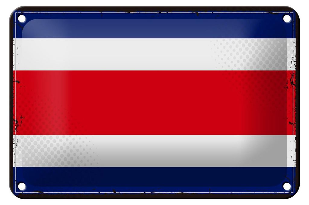 Blechschild Flagge Costa Ricas 18x12cm Retro Costa Rica