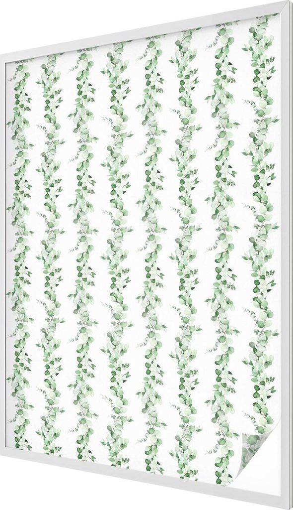 Buntglas Fensterfolie – 146x100 cm – Stained-Glass Design – blickdichte dekorative Sichtschutzfolie – selbstklebend, UV-Schutz – Grüne G...