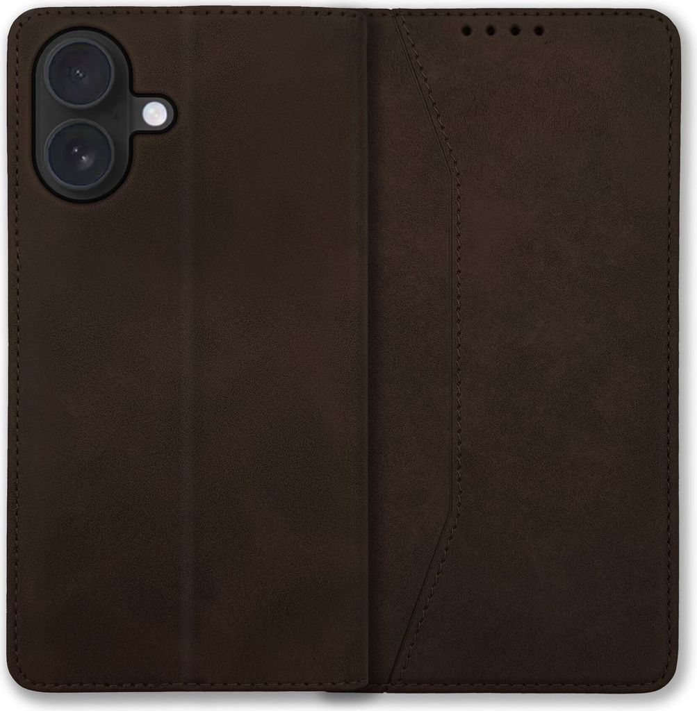 Bookstyle 'Premium' Schutzhülle Klapphülle Schutztasche Etui Cover für Apple iPhone 16 - Coffee