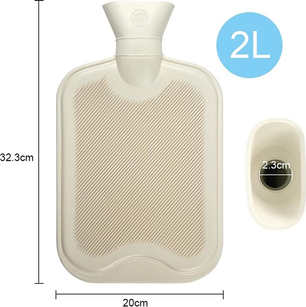 Wärmflasche, 2 L Bettflasche mit Bezug, Weiche Flauschige Produktbild 2