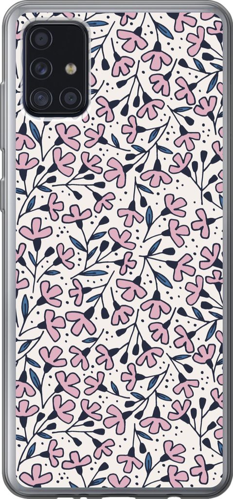 MuchoWow Handyhülle Schutzhülle Hülle für Telefoonhoesje Samsung Galaxy A52 5G Mädchen - Blumen - Rosa - Muster - Mädchen - Kinder - Mädch...