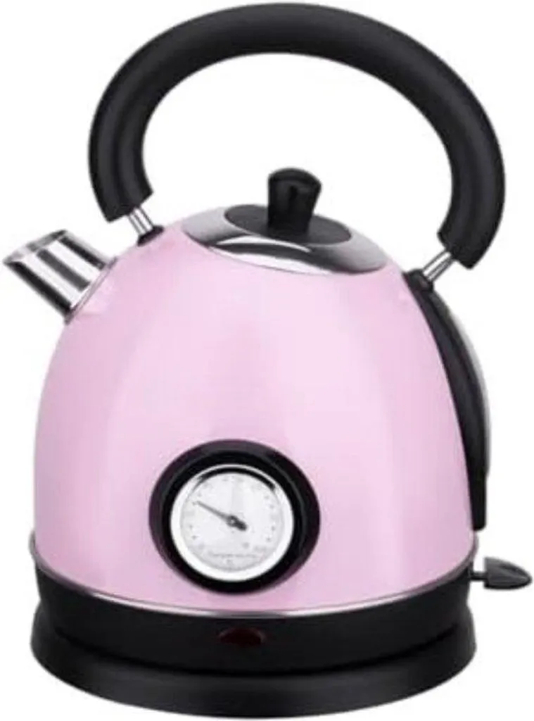 Bouilloire électrique sans fil rose 1,8 l avec résistance cachée