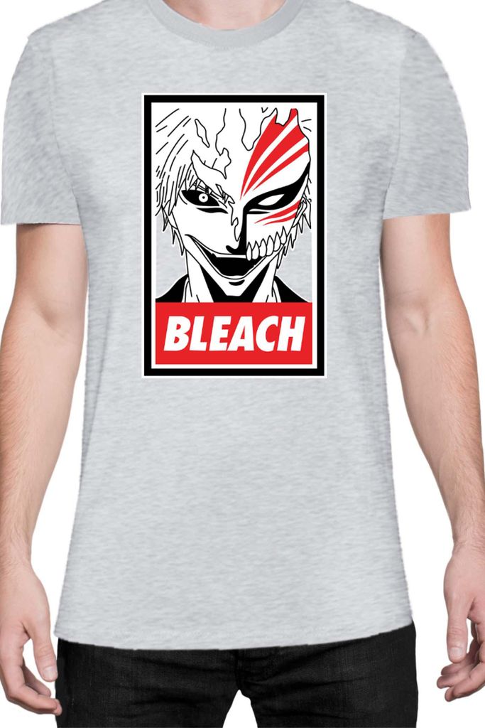 Herren T-Shirt Manga Japan Anime Comics Animation Bleach 004, Man 2XL / Grau
