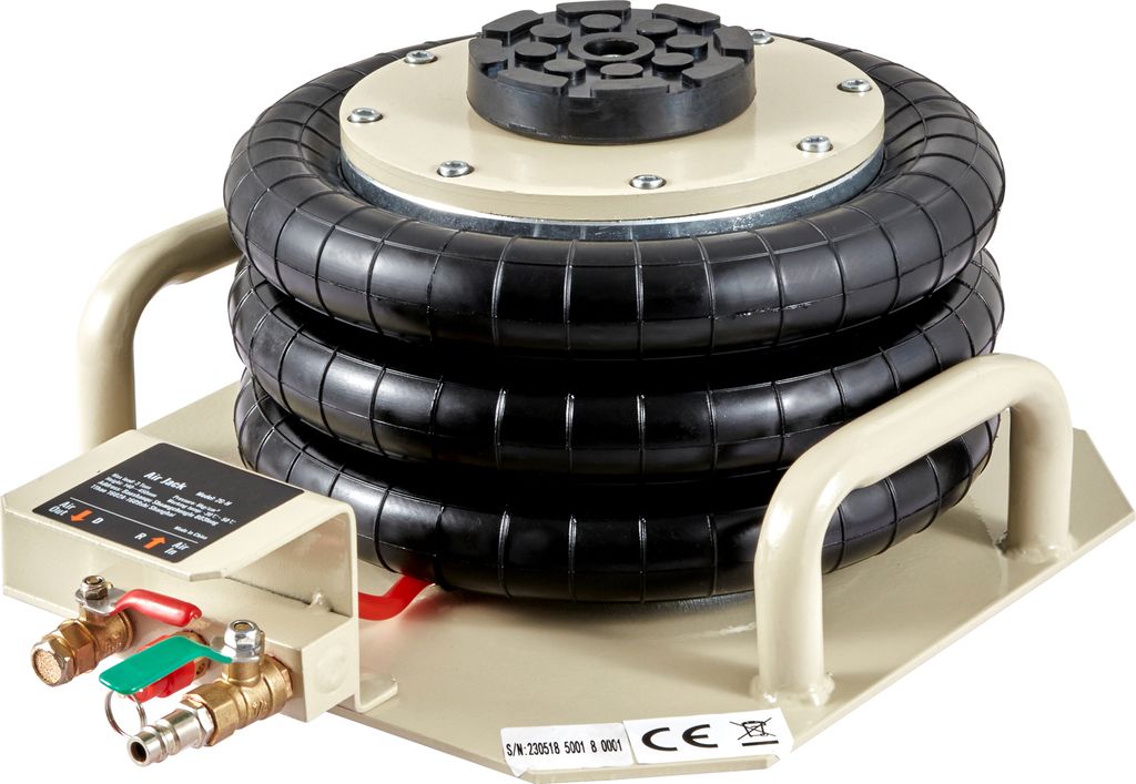 SucceBuy 3 Ton Triple Bag Air Jack 6600 lbs Schnelles Heben Pneumatischer Wagenheber mit seitlichen Griffen fš¹r Autos Garagen Reparatur (Beige)