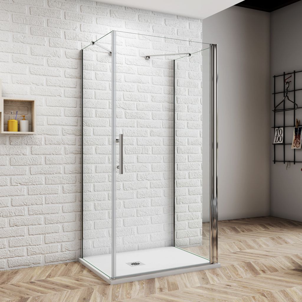 U-From Duschkabine 80x100x80cm (Seitenwand:80cm) Eckeinstieg Drehtür Duschtür Duschabtrennung