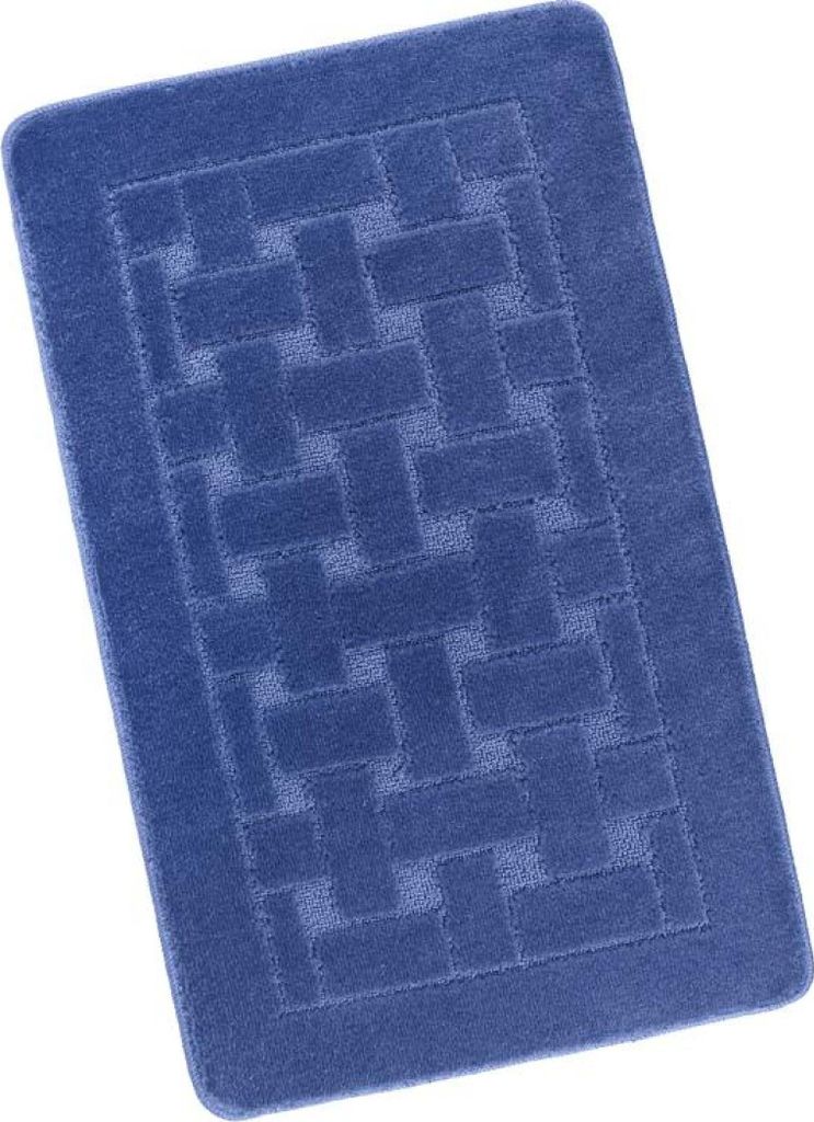 Tapis de salle de bain 60x100cm Rectangles bleu Image du produit 
