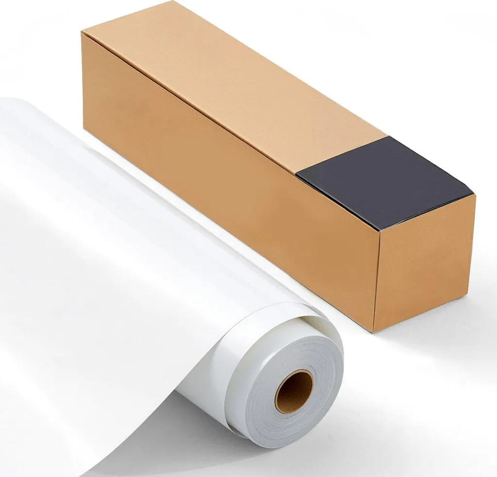 Vinyle thermocollant HTV blanc brillant en rouleau 30,5 cm x 15 m