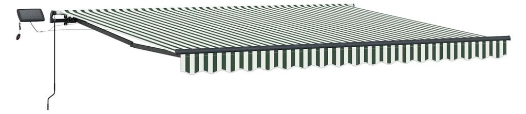 Einziehbare Markise Grün und Weiß 450 x 300 cm Stoff
