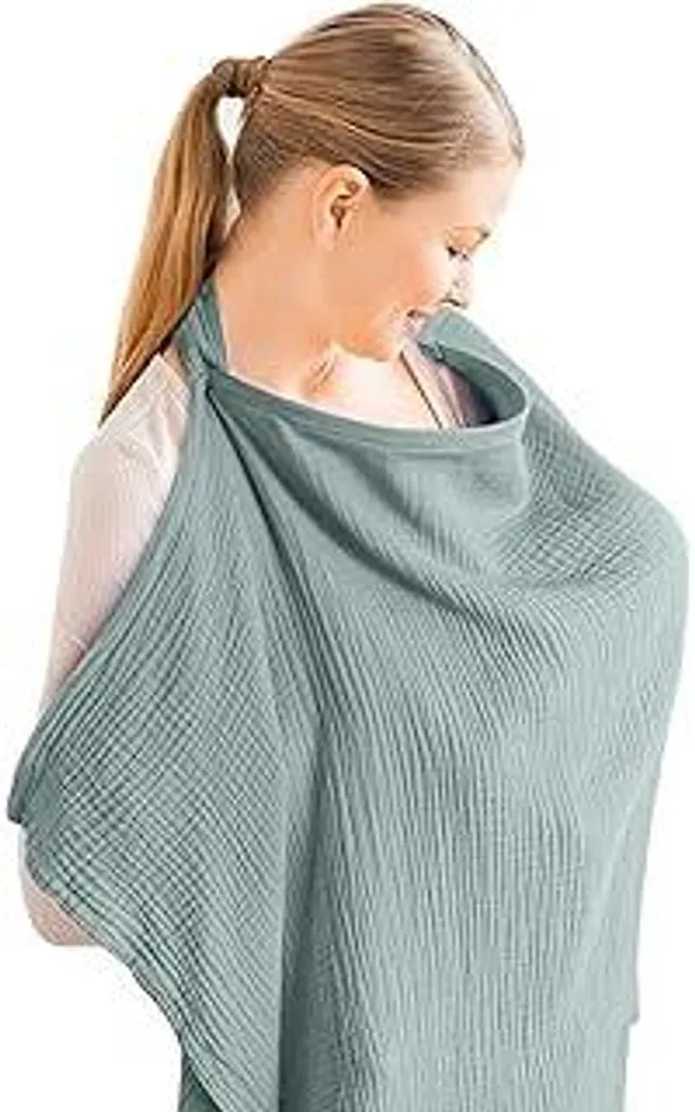 Telo Allattamento Multifunzione | Copertura Seggiolino Auto Verde Chiaro