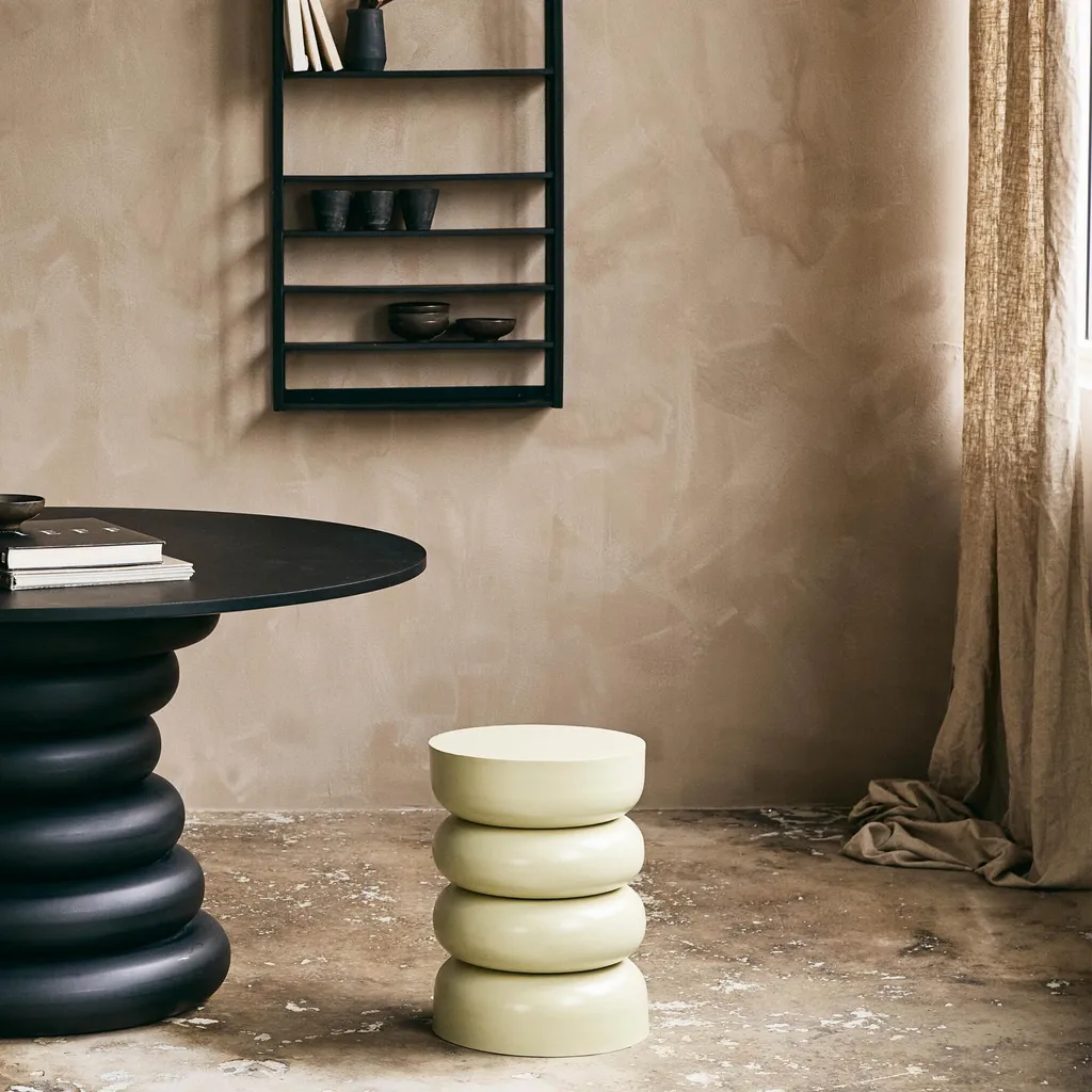 FURNLUX Table d'appoint Jubba Vert 35cm - Guéridon Design Salon Moderne