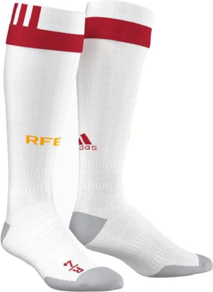 Adidas Spanien Stutzen EM 2016 Fußballsocken Socken Kniestrümpfe weiß/rot/grau, Größe:34/36