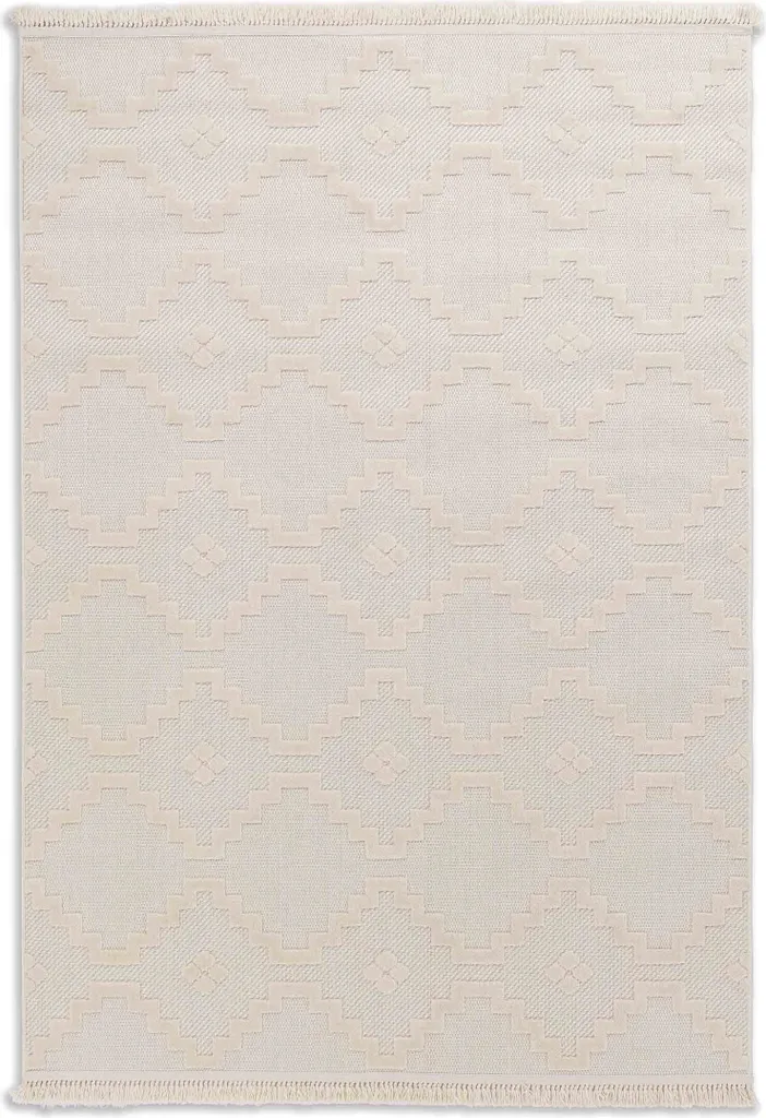 Tapis de terrasse SUMMER crème grand format 200x290 cm résistant