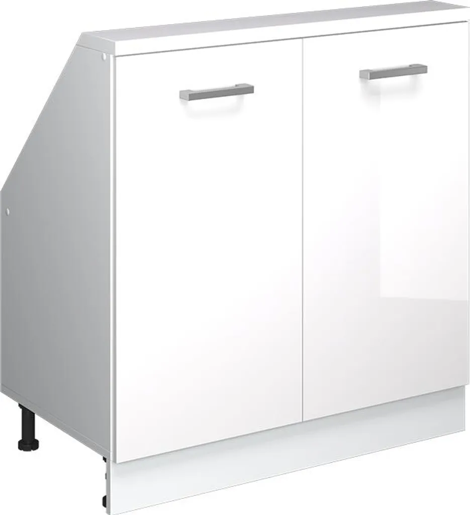 Mobile Cucina Sottotetto Vicco R-Line 80cm | Bianco Lucido 2 Ante