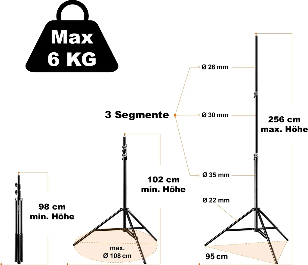 Éclairage LED 500 sans scintillement Walimex pro avec trépied robuste - 6