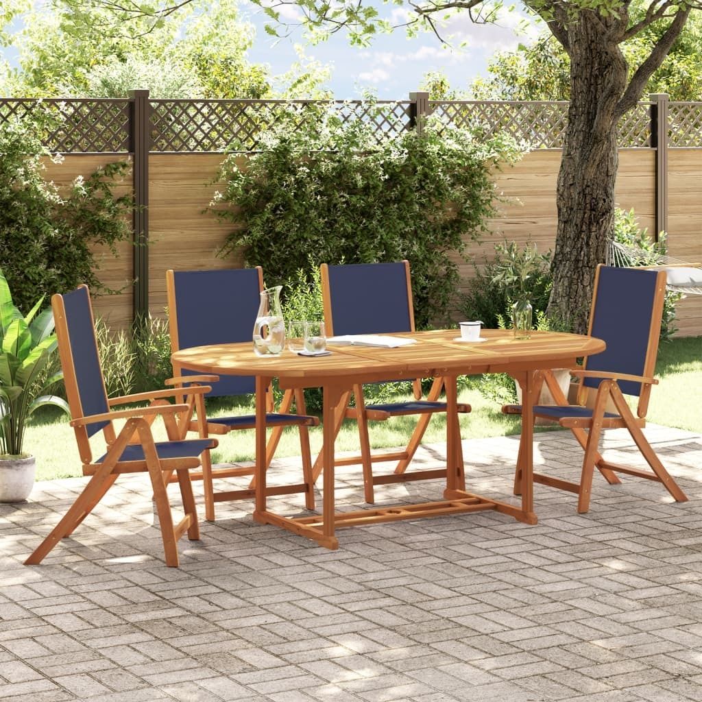 Maison Exclusive - 5-tlg. Garten-Essgruppe Massivholz Akazie und Textilene