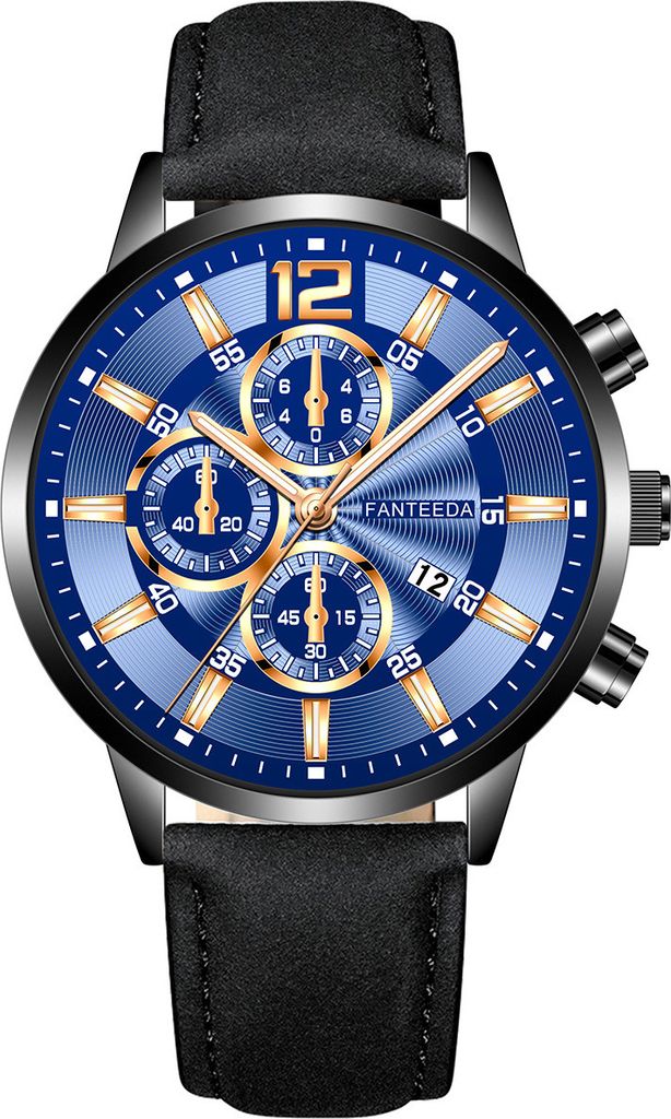 Nico Uhr – Sportlich Elegante Herrenuhr in Schwarz/Roségold 2 KP11700