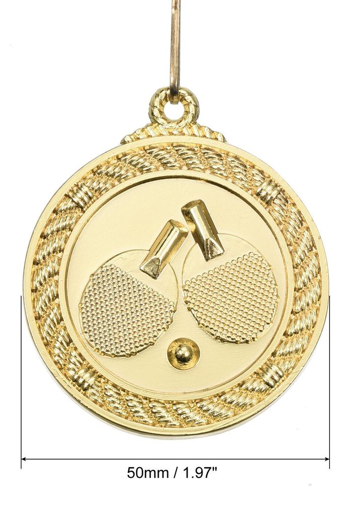 2" Tischtennis Medaillen, Tischtennis Award Medaillen Goldmedaille mit Band Blau Gelb fš¹r Spiele Sportwettbewerbe