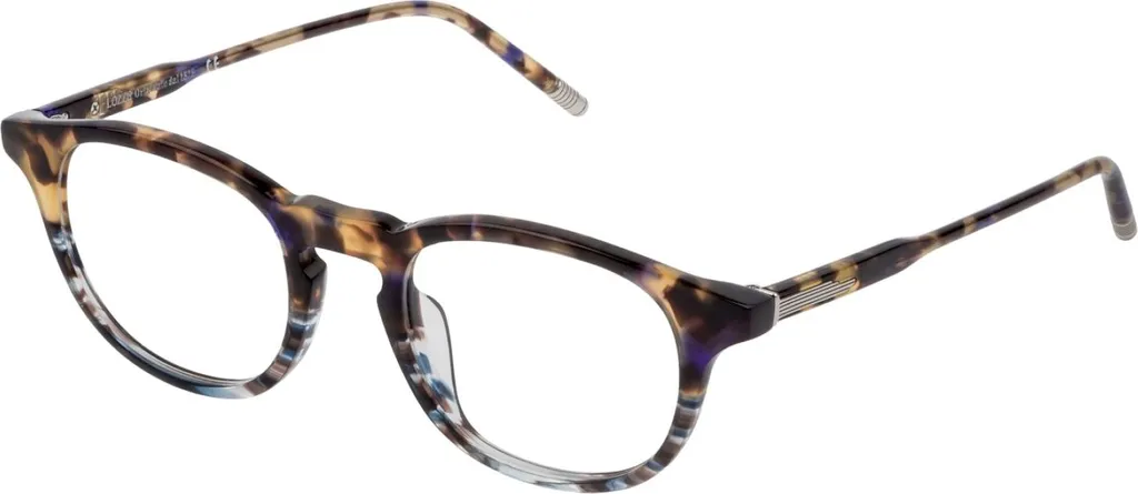 Monture Optique Lozza Homme VL4238 Havane Bleu Style Rétro Chic