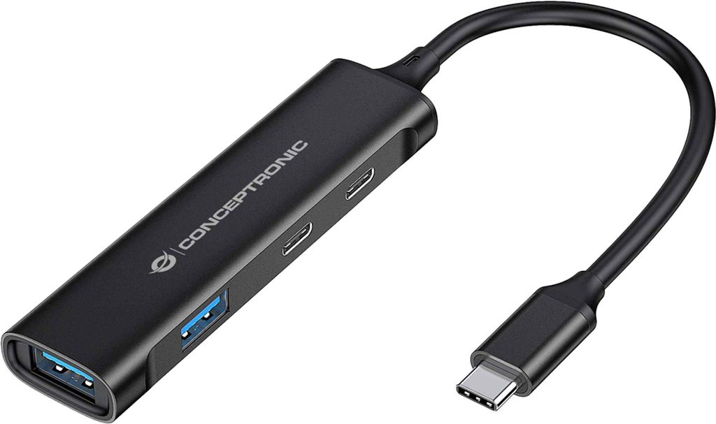 Conceptronic HUBBIES 4-Port-USB 3.0-Hub, USB-C-Anschluss
