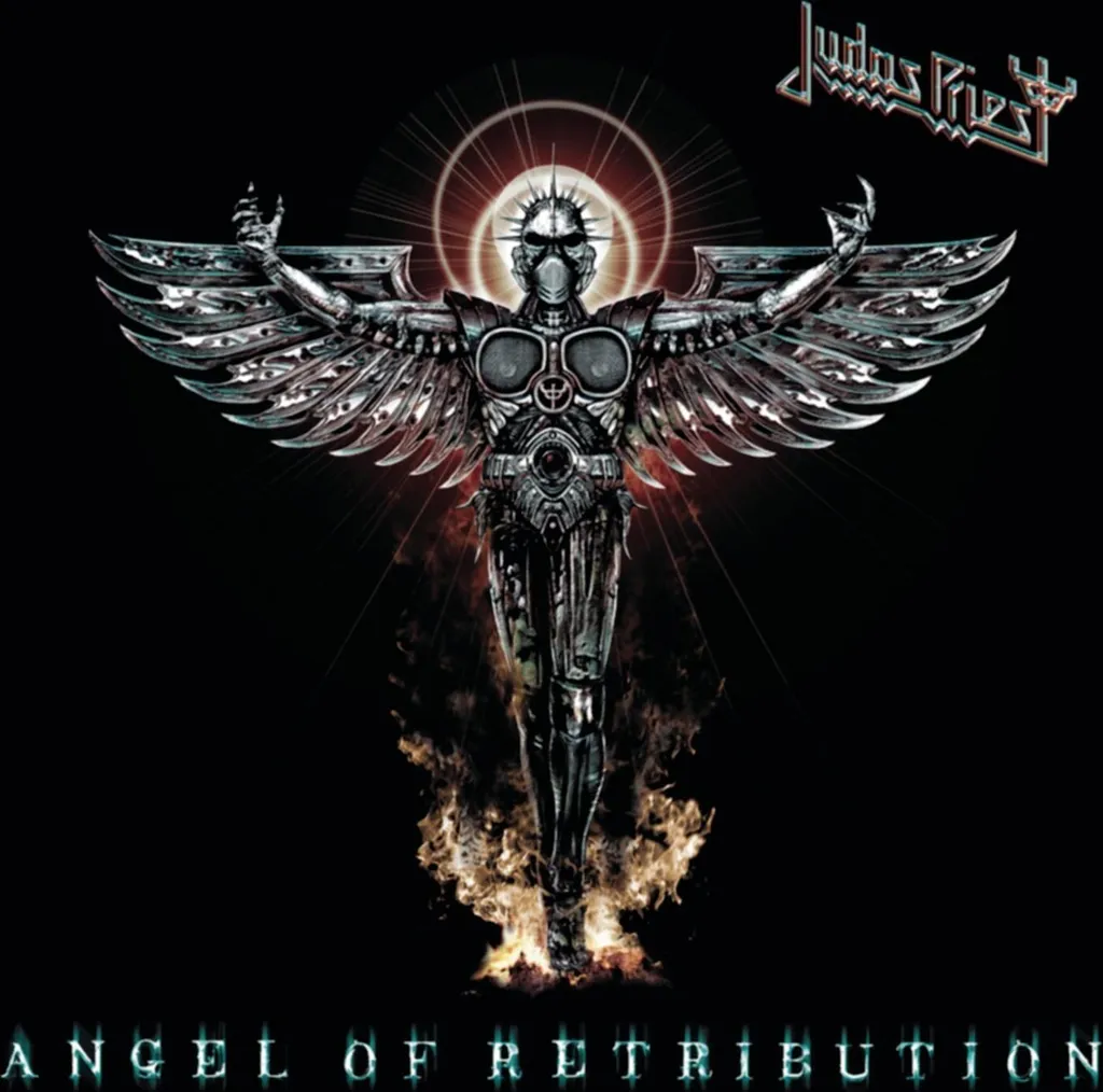 Statue Décorative Judas Priest Ange de la Rétribution en Résine Noire