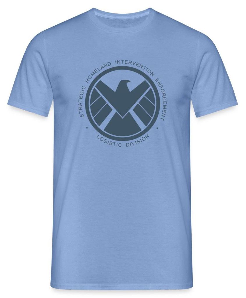 Spreadshirt Avengers Iron Man Stark Industries Männer T-Shirt, S, Carolina Blue