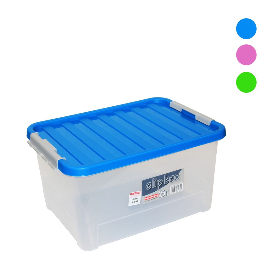 Aufbewahrungsbox für Transport mit Deckel in blauem Plastik - 78 Liter auf