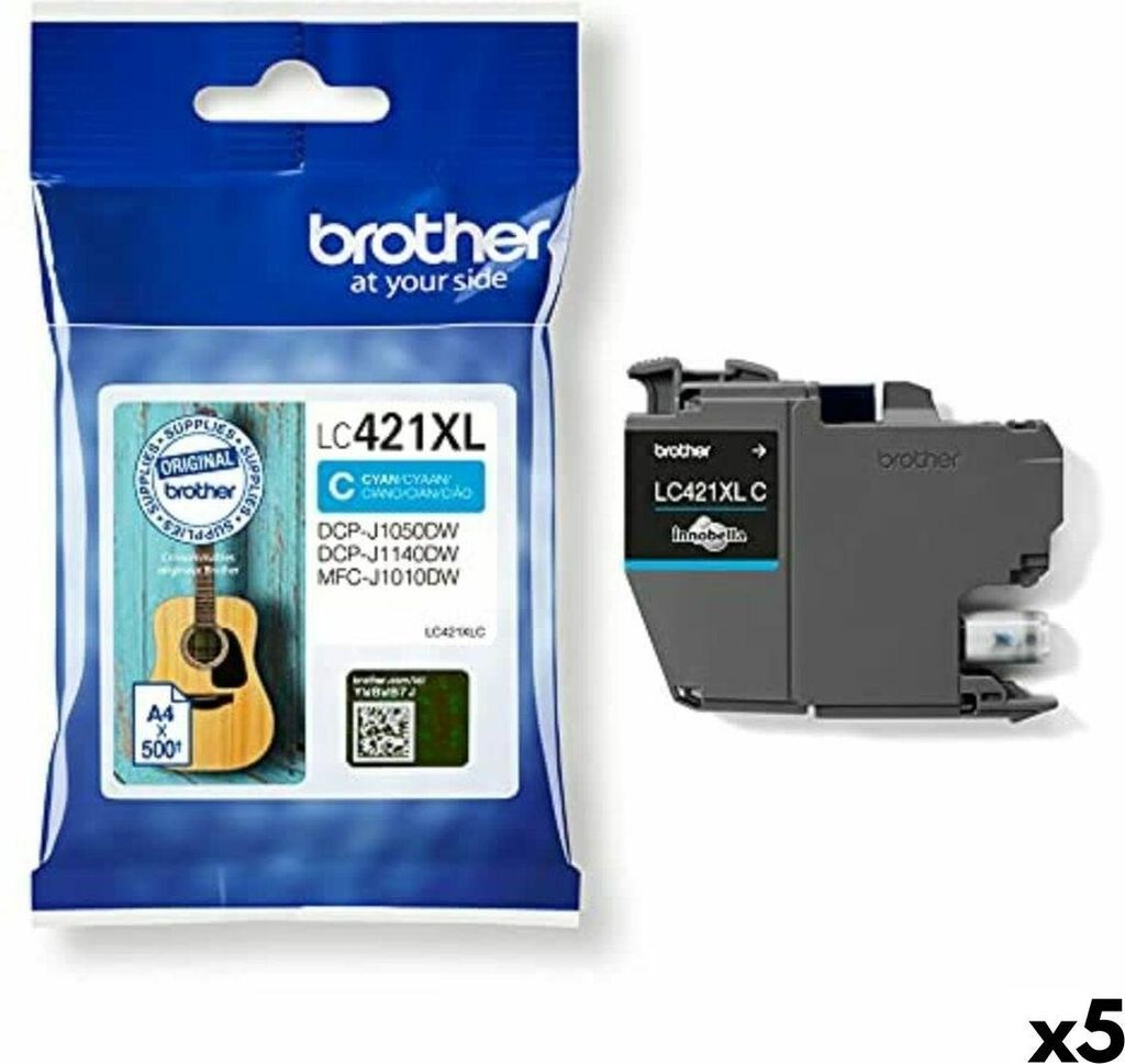 Original Tintenpatrone Brother MFC-J1010DW / DCP-J1050DW Türkis (5 Stück)