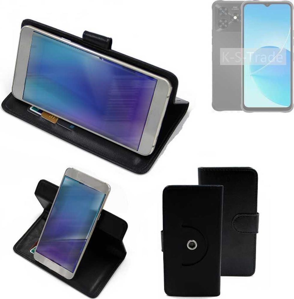 K-S-Trade Case Schutzhülle Handyhülle kompatibel mit UMIDIGI G5 Mecha Flipcase Smartphone Cover Handy Schutz Tasche Klapphülle Walletcase schwarz