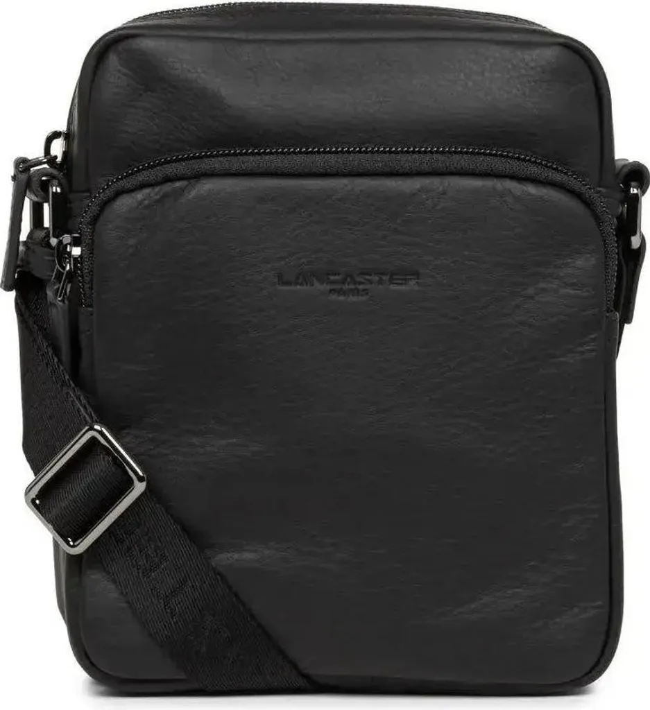 Sacoche Urbaine Lancaster Noir Soft Vintage - Sac Cuir Idéal pour le Travail