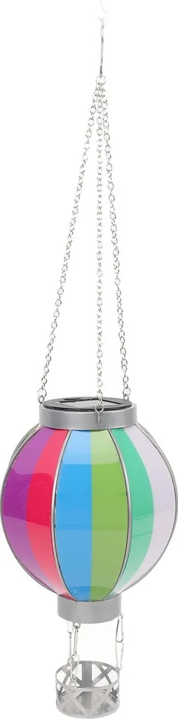 Idea Regalo Lanterna Solare Mongolfiera Vetro Decorata Fiamma