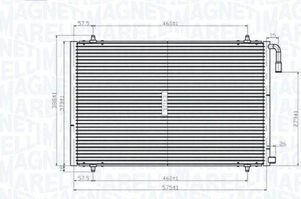 MAGNETI MARELLI 350203825000 - OE 6455W6 Klimakondensator für 206 Van, 206 SW (2E/K), 206 (2E/K), 206 (2A/C), 206 CC (2D)