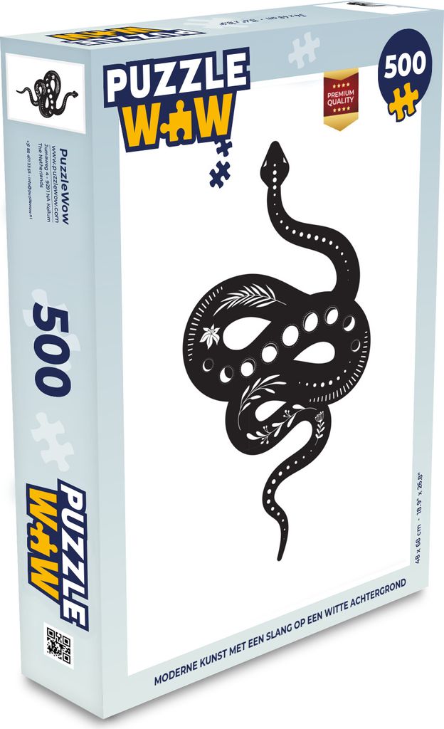MuchoWow Puzzle 500 Teile Moderne Kunst mit einer Schlange auf weißem Hintergrund - Denken - Spiel - Toy