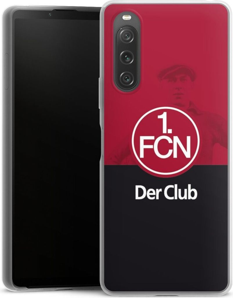 DeinDesign Slim Hülle für Sony Xperia 10 V Silikon Case Ultra Dünn Handyhülle 1. FC Nürnberg Der Club Offizielles Lizenzprodukt