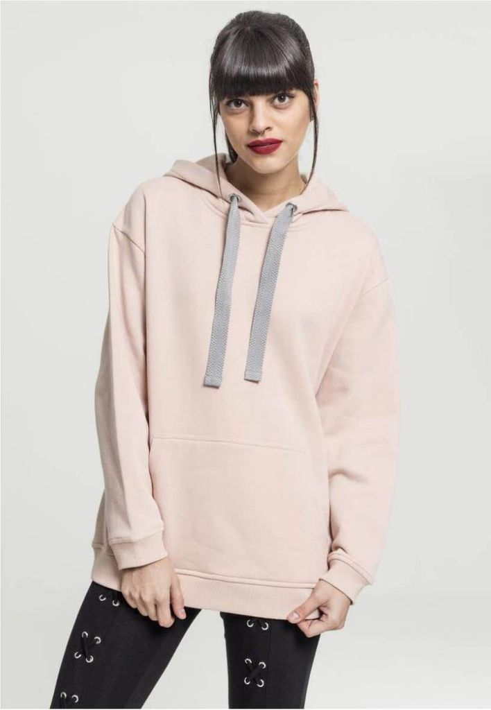 Urban Classics Damen Ladies Oversize Hoody TB2232, color:lightrose/grey, size:M