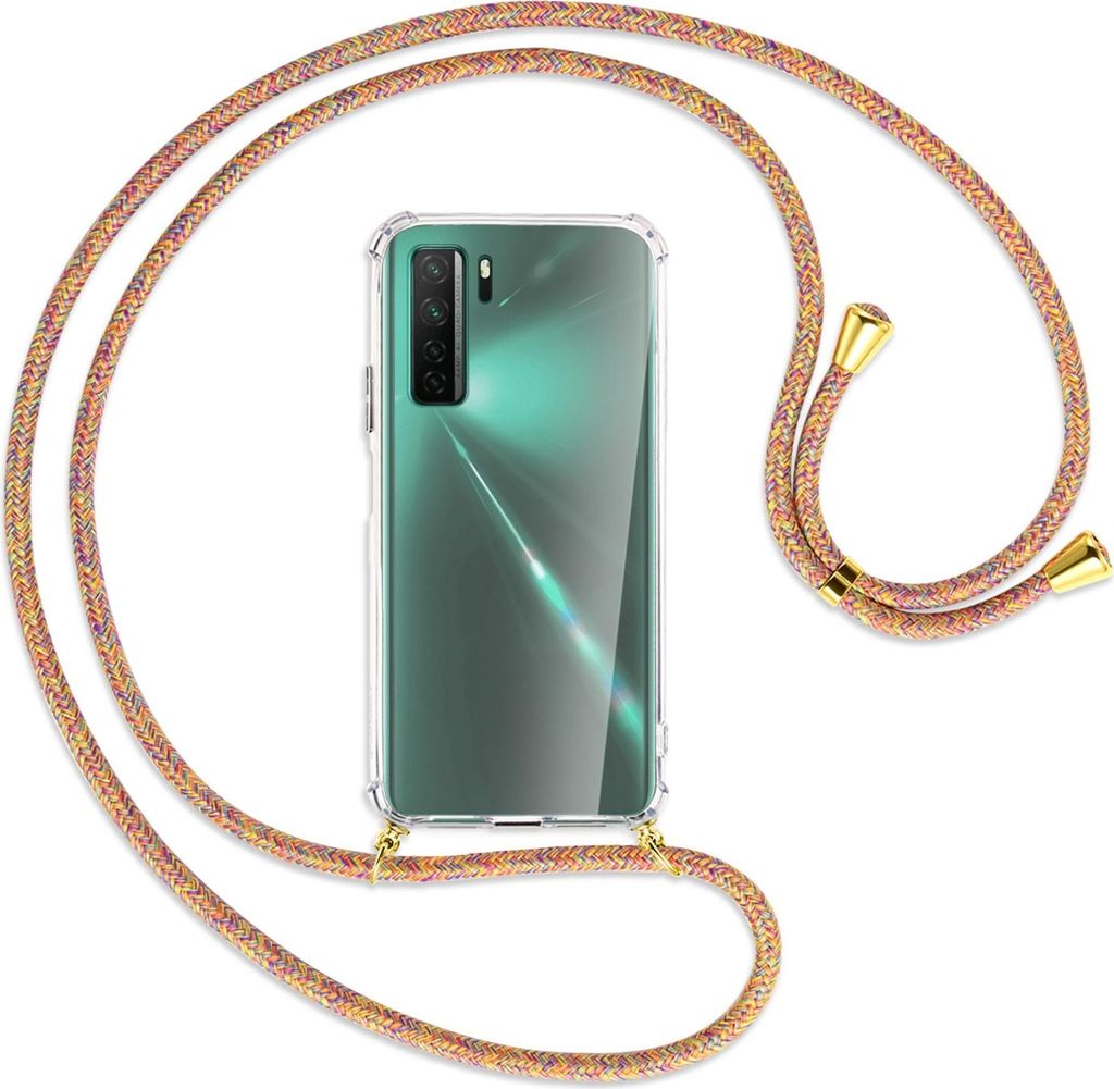 Handykette Backcover-Schutzhülle mit Band (Metall goldfarben) für Huawei P40 lite 5G - Rainbow