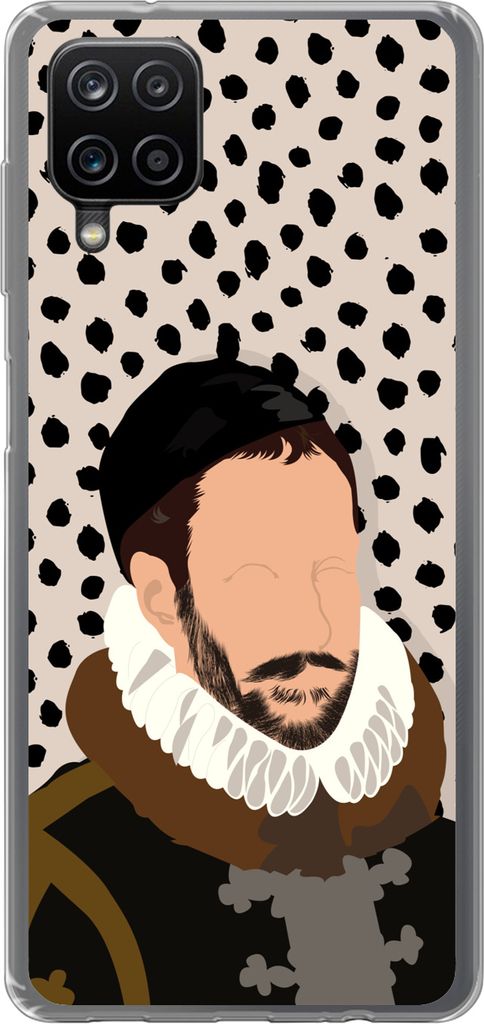 MuchoWow Handyhülle Schutzhülle Hülle für Telefoonhoesje Samsung Galaxy A12 Alte Meister - Wilhelm von Oranien - Punkte - Vintage Silikon Sof...