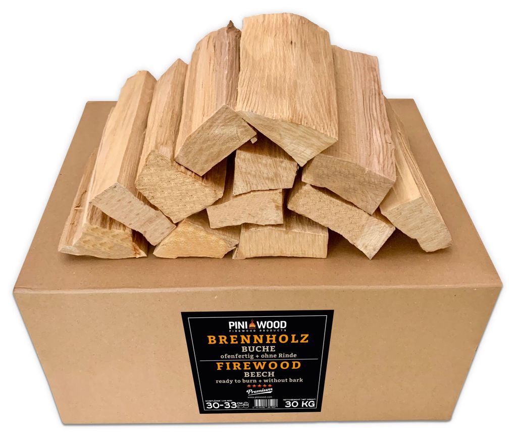 PINI Grillholz OHNE RINDE Buche 30 Kg Brennholz 30-33 cm Produktbild 