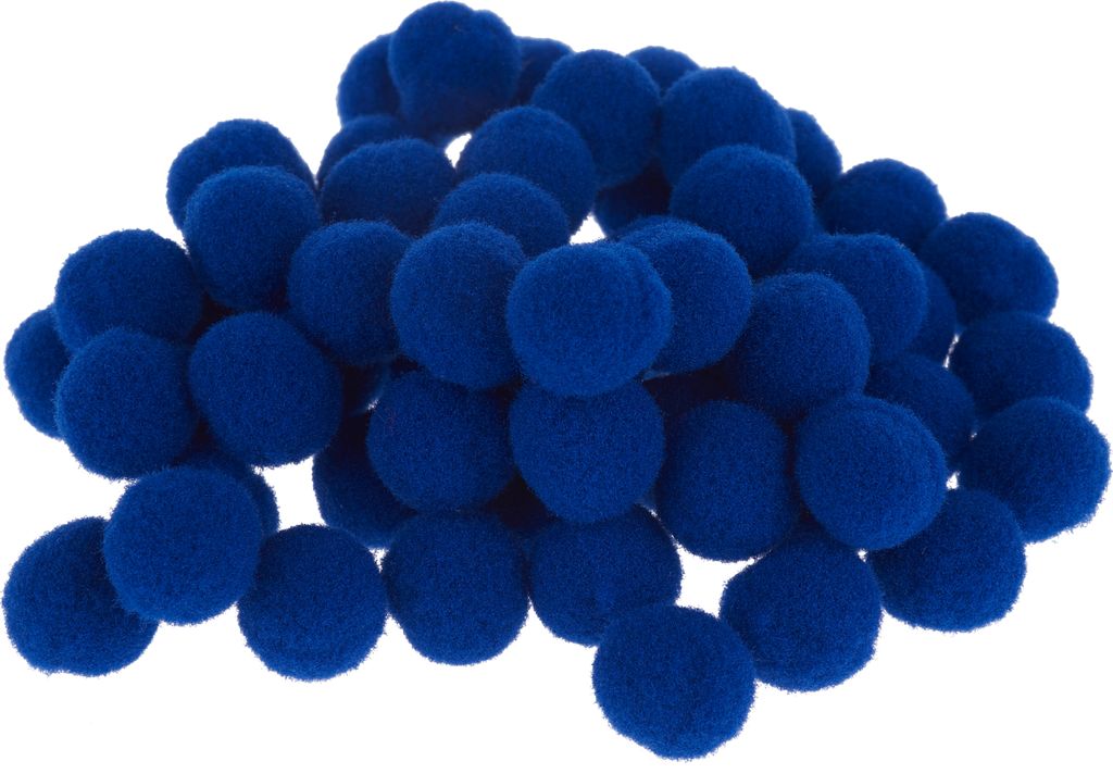 VBS Pompons 1.5 cm 60 Stück Bastelbedarf für kreative Projekte und Dekoration Blau