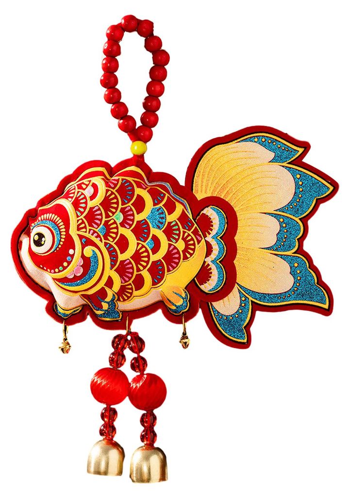 Chinesische Neujahrsdekoration Pferd Fisch Hängeornament Glückssymbole Segensbeutel für Wand Auto Heimdekoration C