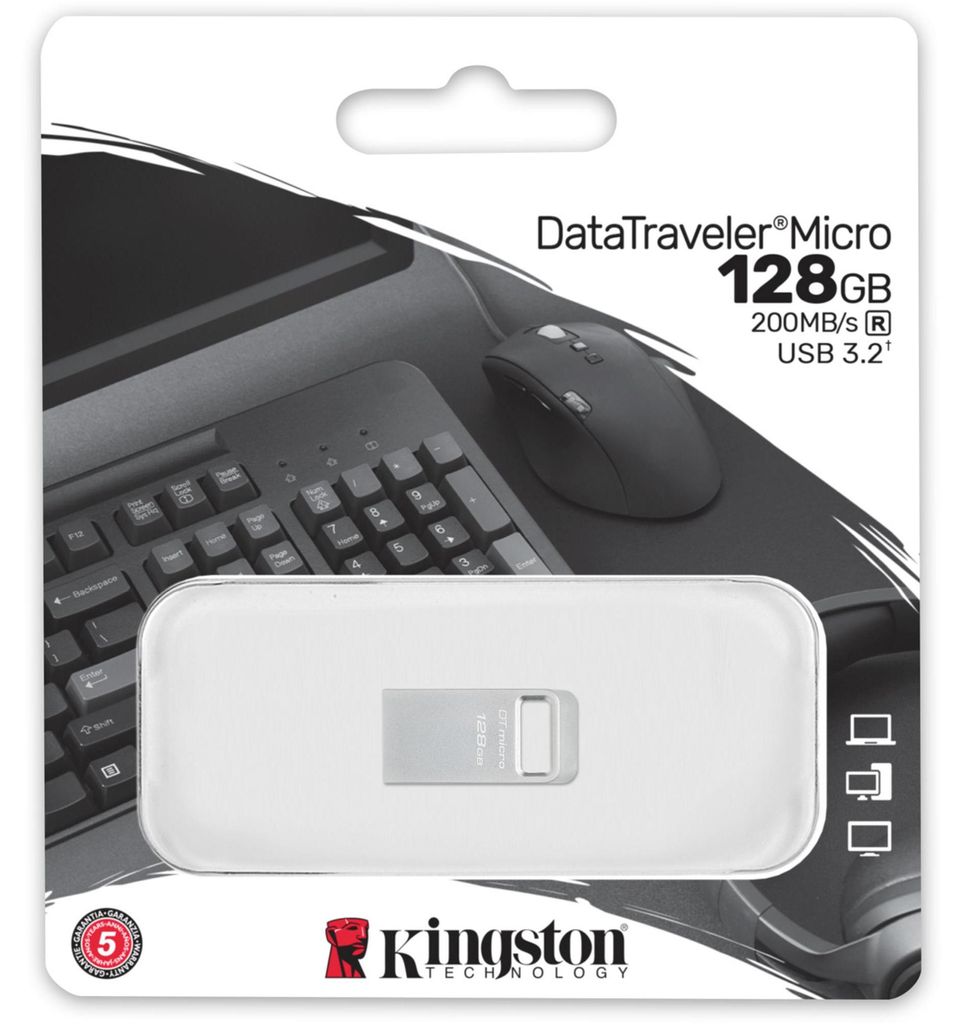 Kingston Technology DataTraveler Micro Clé USB 128 Go USB Image du produit 