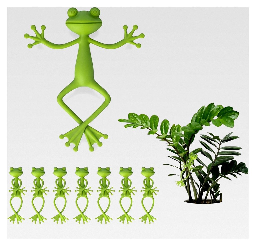 Frosch Pflanzenclips Set, Dekorative Pflanzenhalter für Kletterpflanzen, Garten und Zimmerpflanzen (8)