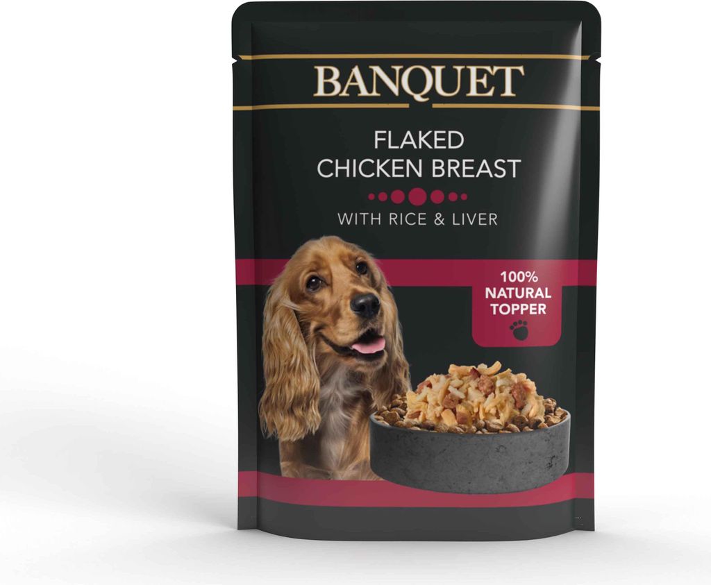BANQUET - Hühnerflocken mit Reis und Leber - 100g