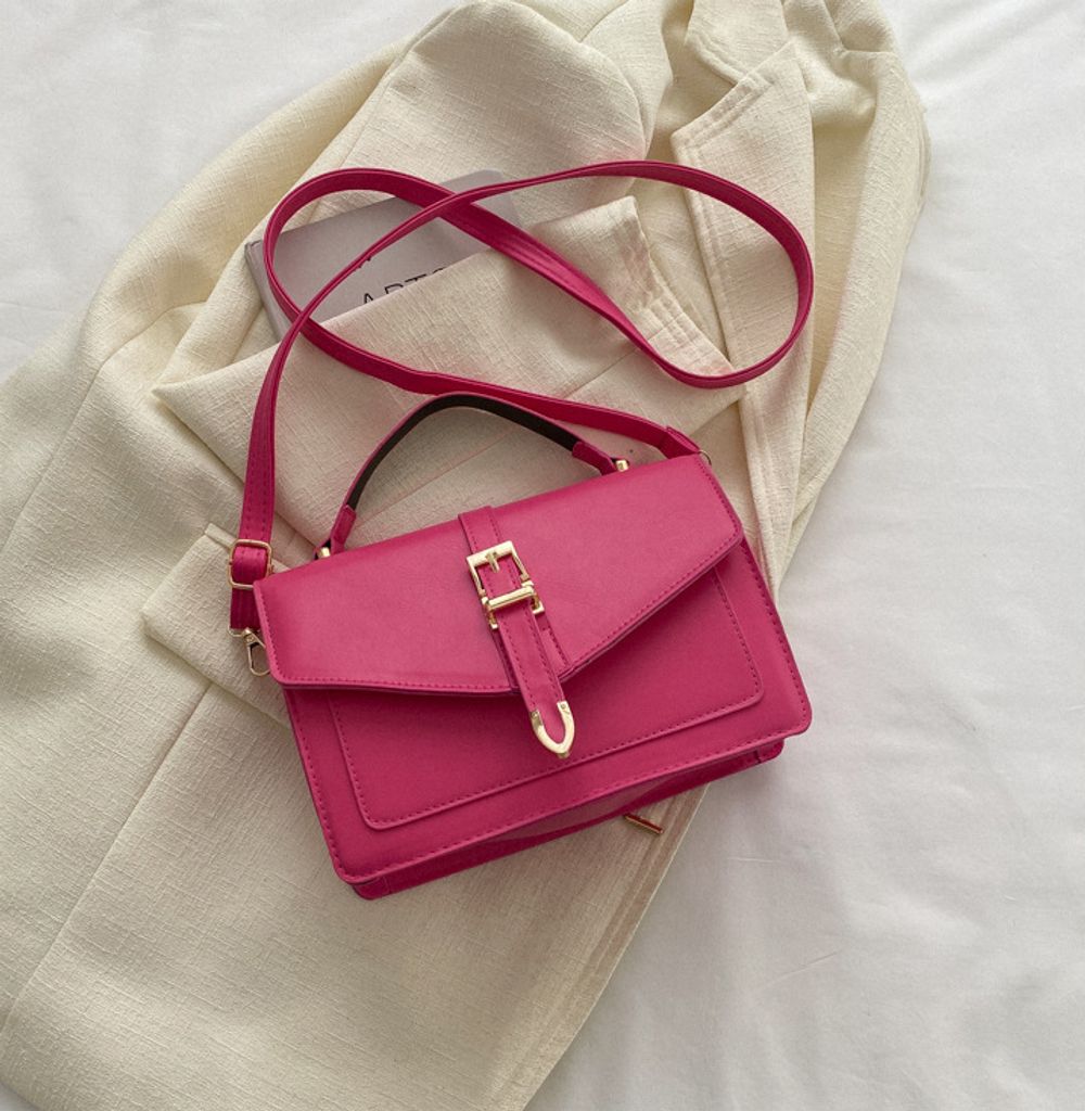 ASKSA Handtasche Damen Klein Umhaengetasche Damen Kunstleder Crossbody Bag Damen Schultertasche Maedchen Elegant Handtasche, Rosenrot