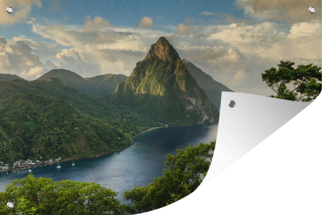 MuchoWow 90x60 cm Outdoor-Poster Gartendeko Sichtschutz Garten Poster für den Garten St. Lucia