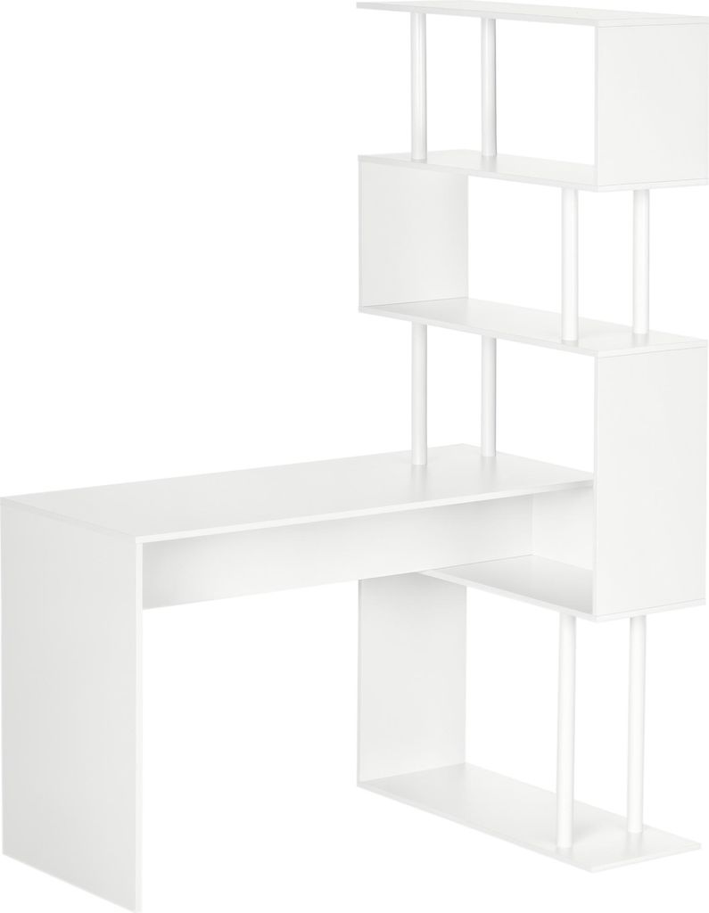 HOMCOM Bureau d'angle avec étagères de rangement Bureau Image du produit 