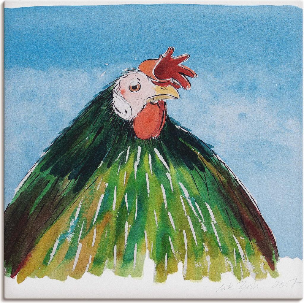 ARTland Leinwandbild Eitler Hahn Größe: 40x40 cm