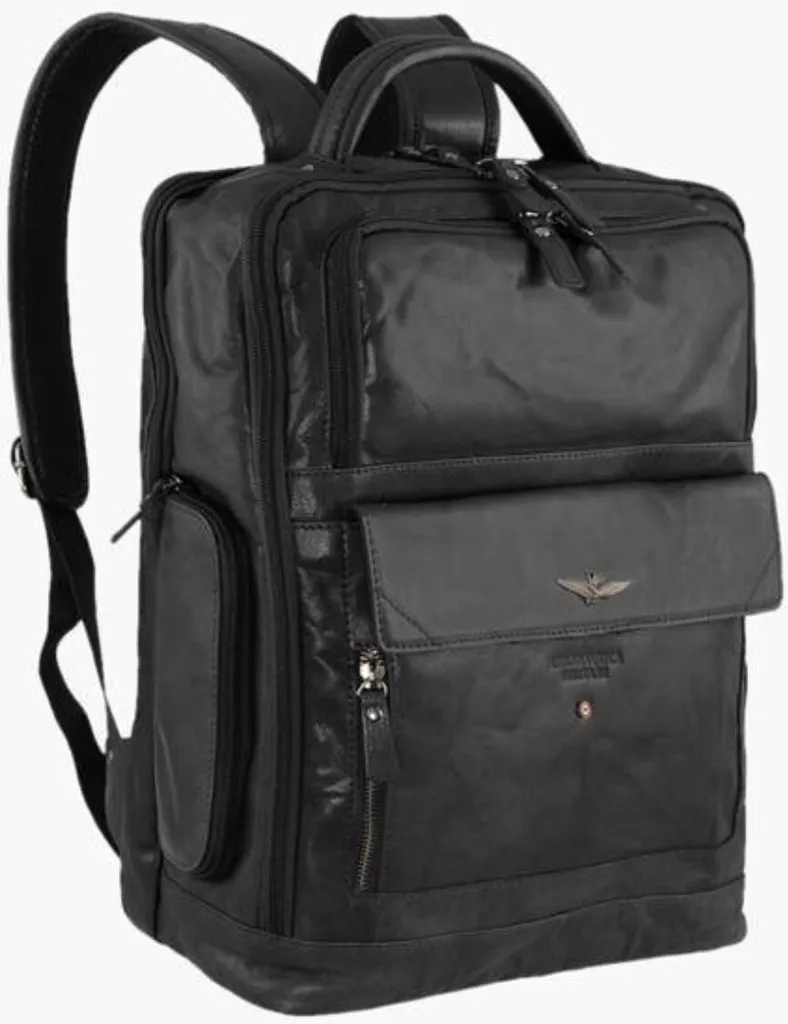 Sac à dos Cuir AM305NE Aeronautica Militare : Protégez votre Laptop